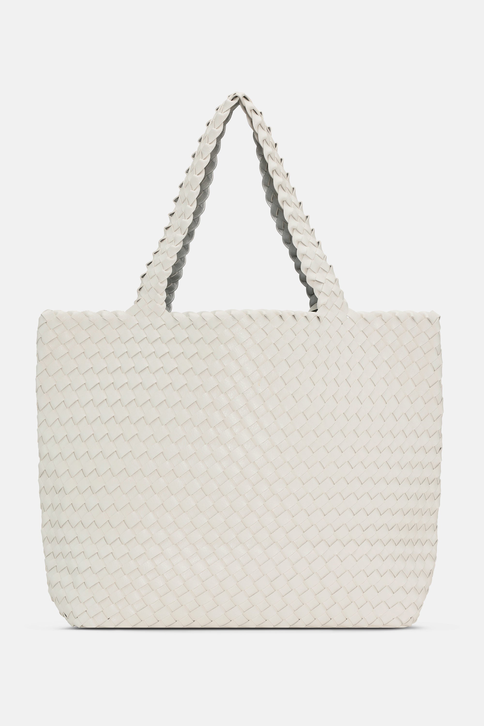 Tote Bag Flettet - White Silver
